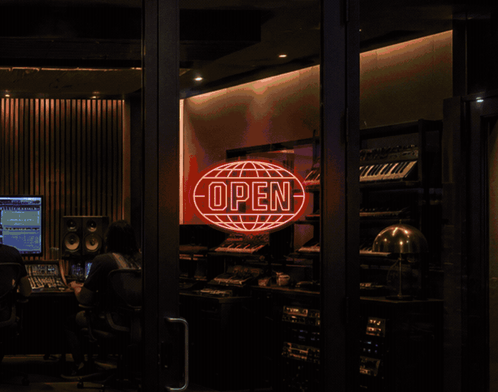Varsity Globe Badge Open LED Neon Sign - Full Colour Spectrum