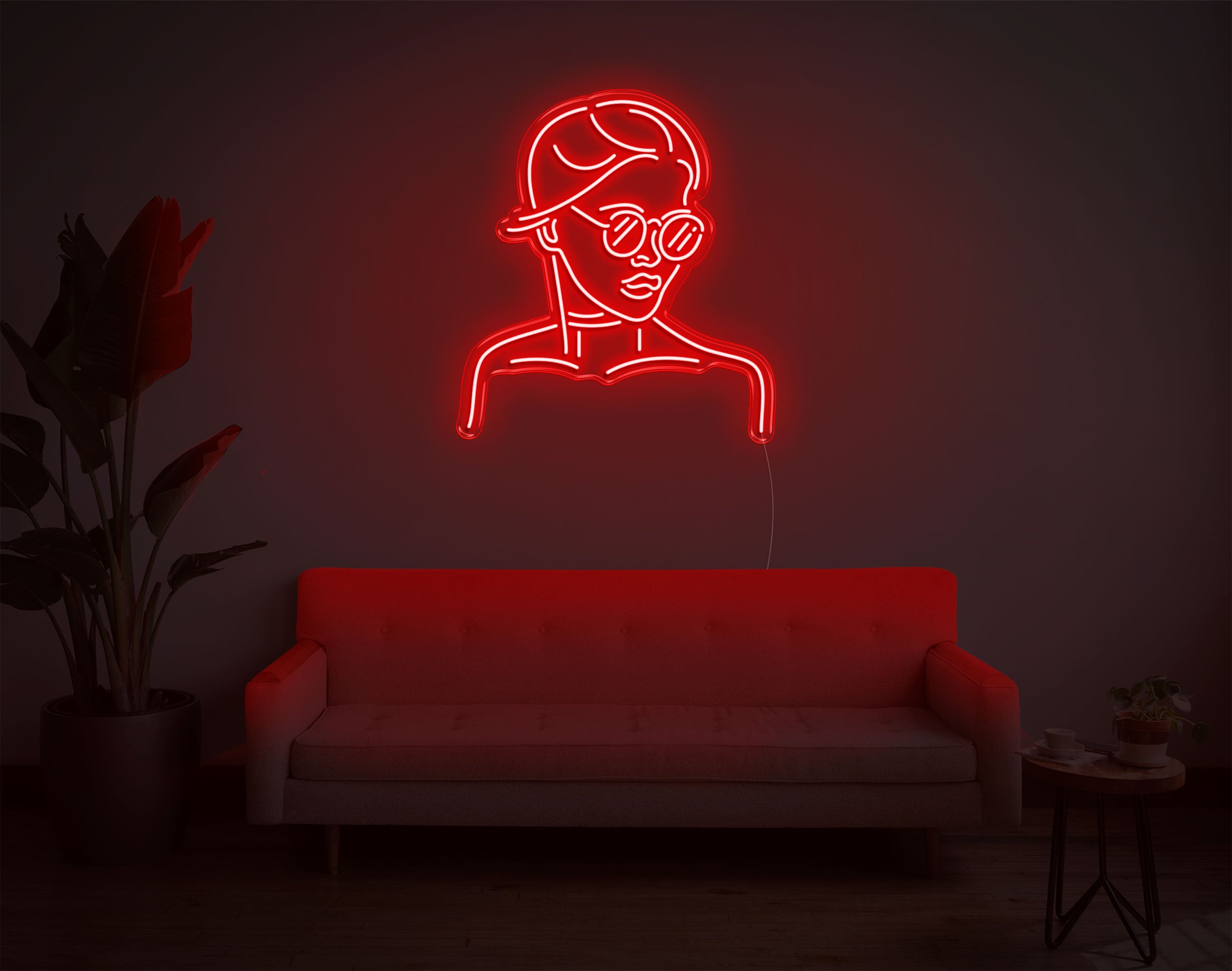 Girl With Glass LED Neon Sign