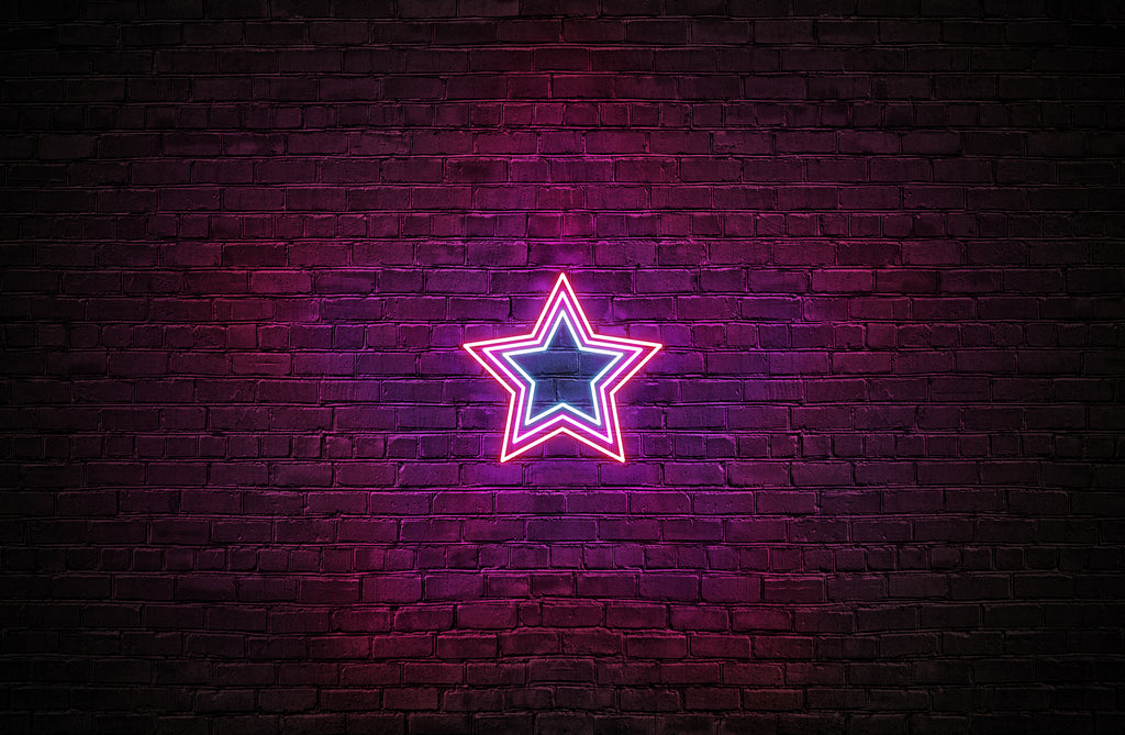 Triple Star LED neon sign